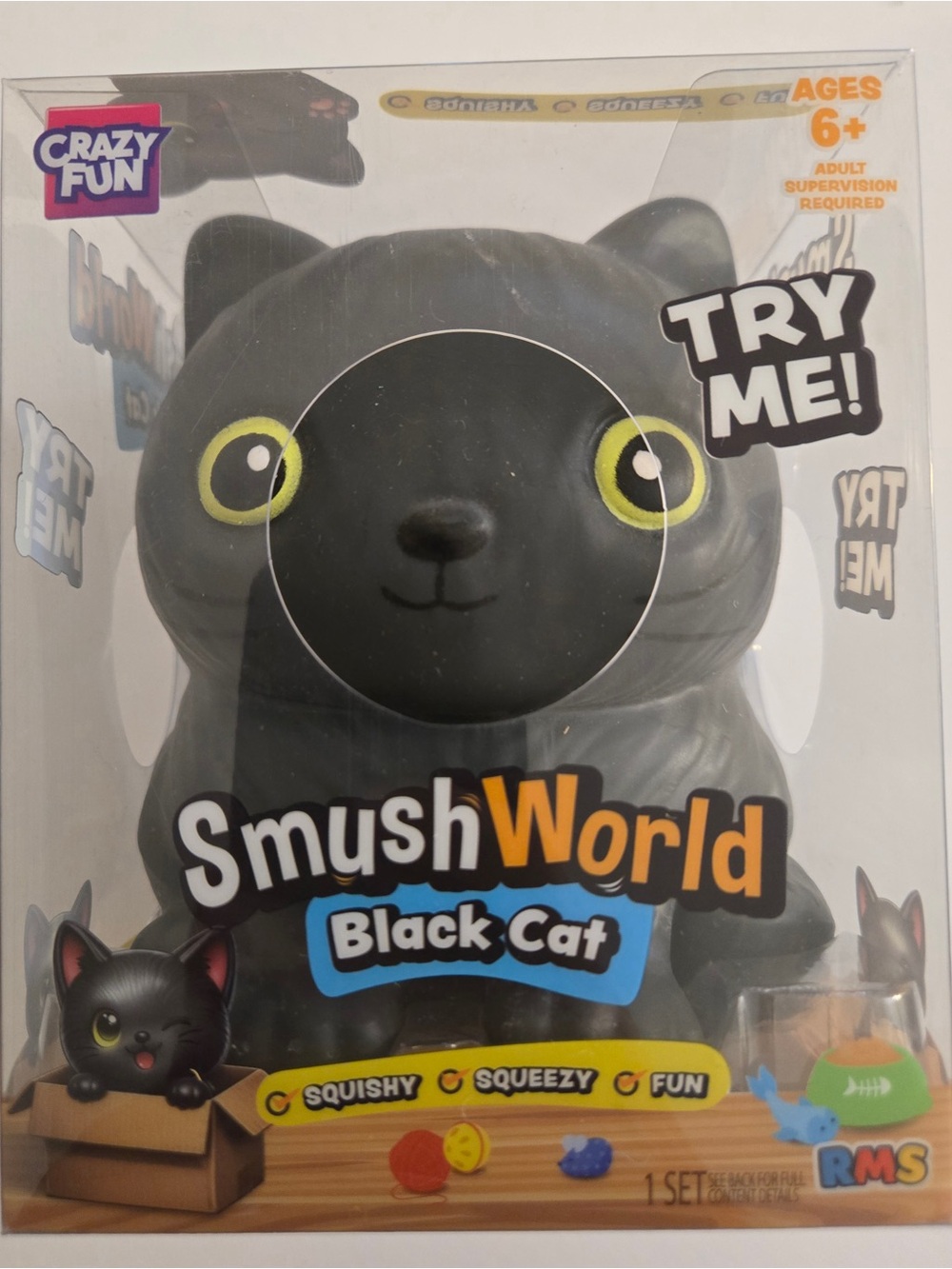 SmushWorld Black Cat Squishy Toy by - Black